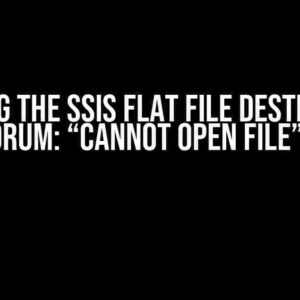 Solving the SSIS Flat File Destination Conundrum: “Cannot Open File” Error!